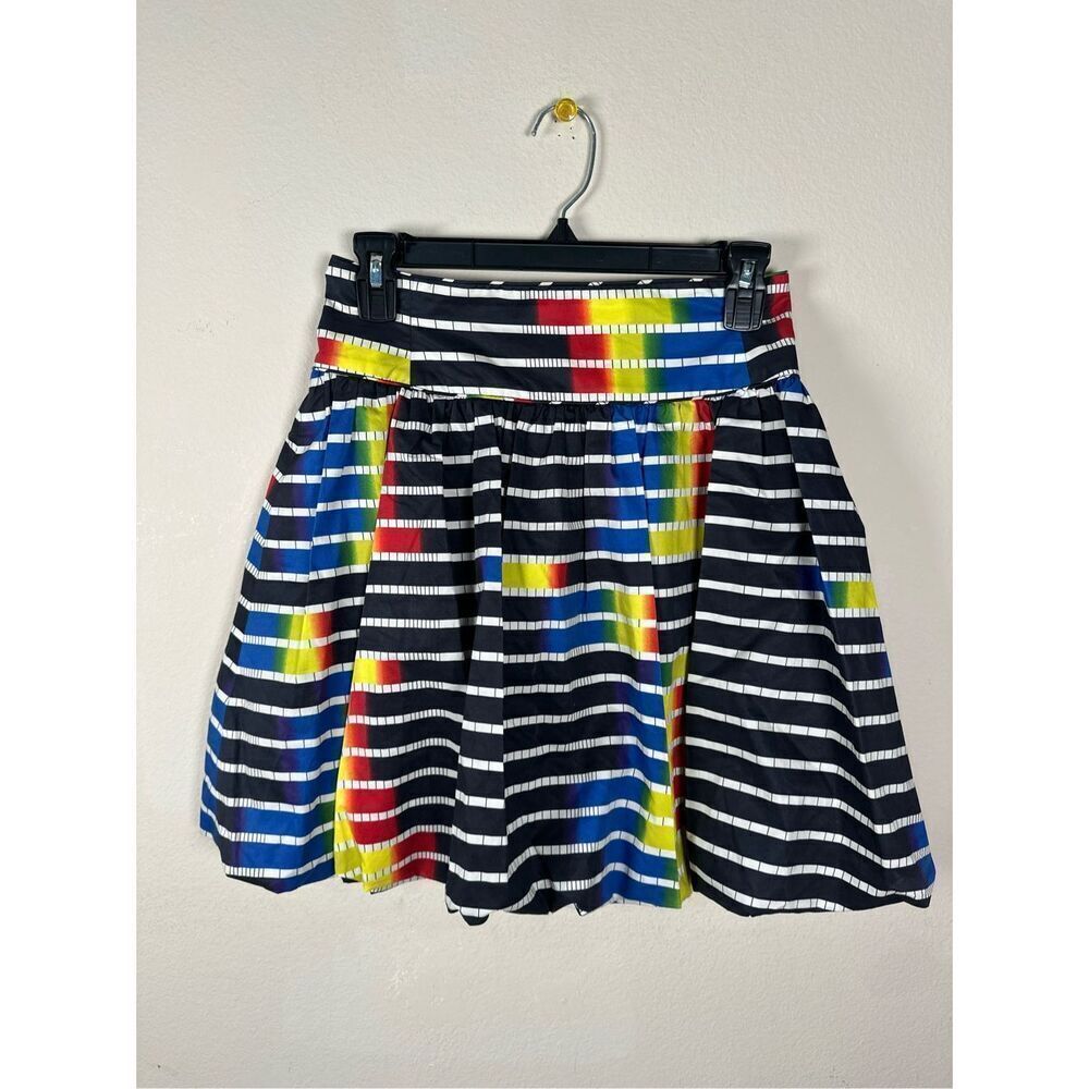 Kate Spade Saturday striped bubble skirt multi color funky fun bright sz 8